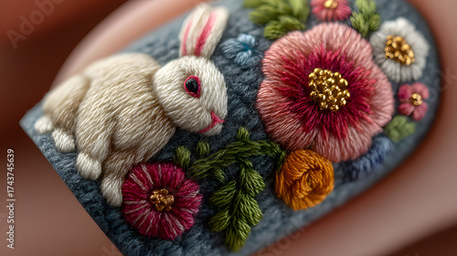nail embroidery art, Embroidery work