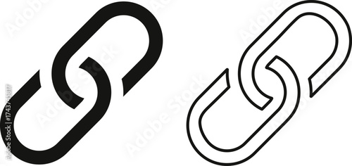 Web link icon set. Chain icons. Webpage URL link symbol. external link, share link symbol 