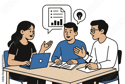 Team collaboration discussion in modern office setting with diverse group