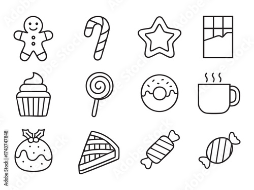 Christmas, New Year holidays icons set