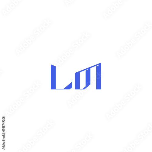 monogram initial logo design square concept abstract LM techno geometric style letter