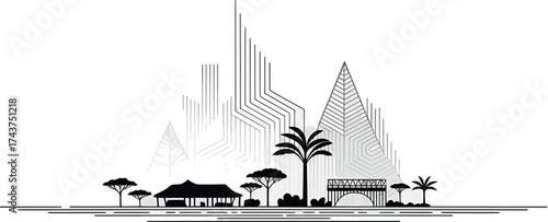Harare City Skyline Silhouette in Zimbabwe with Modern Design
