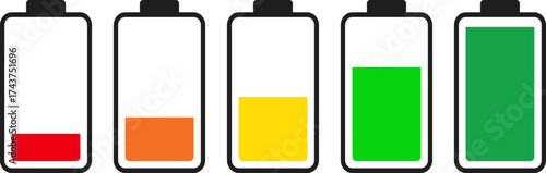 battery icon set. Battery level icons collection. battery symbols charging level
