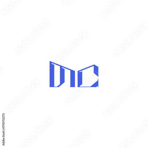 monogram initial logo design square concept abstract MC techno geometric style letter