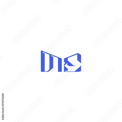 monogram initial logo design square concept abstract ME techno geometric style letter