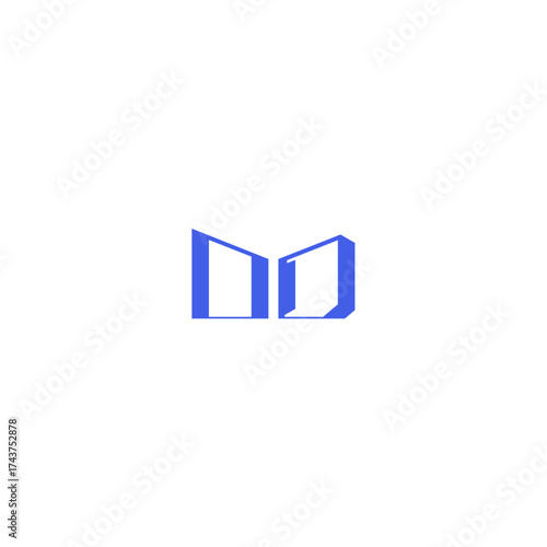 Free Download monogram initial logo design square concept abstract OD techno geometric style letter - GFXLoad