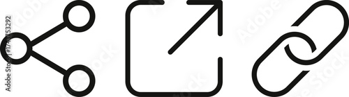 External link arrow icon set. Share symbol. External link icons collection