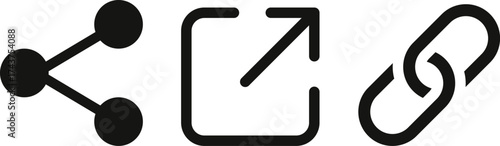 External link arrow icon set. Share symbol. External link icons collection