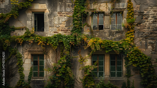 A building covered in green ivy