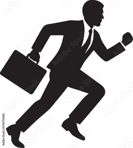 businessman running with briefcase
