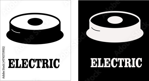 Electric Cooking Hob Stove Icon Symbols.  