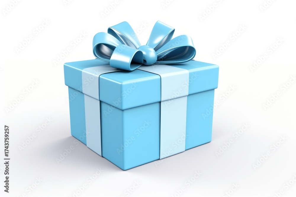 Obraz premium Gift box ribbon blue.
