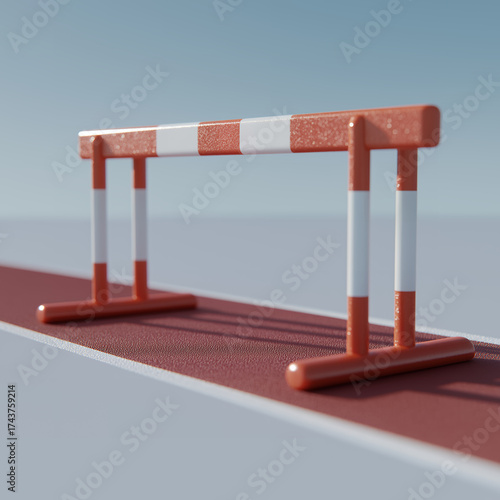 3D Illustration of Athletics Hurdle Race Equipment