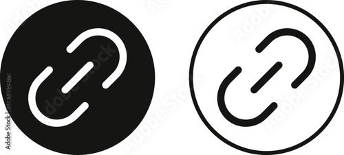 Web link icon set. Chain icons. Webpage URL link symbol. external link, share link, internet url, attach link symbol 