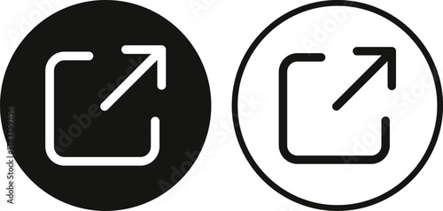 External link arrow icon set. Share symbol. External link icons collection