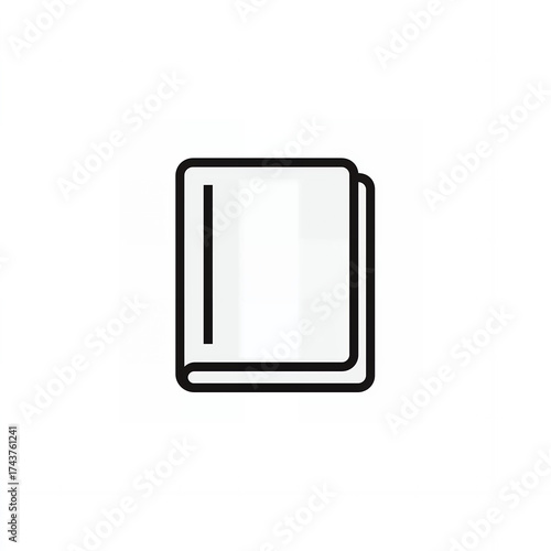 Closed Book Icon in Minimal Line Style