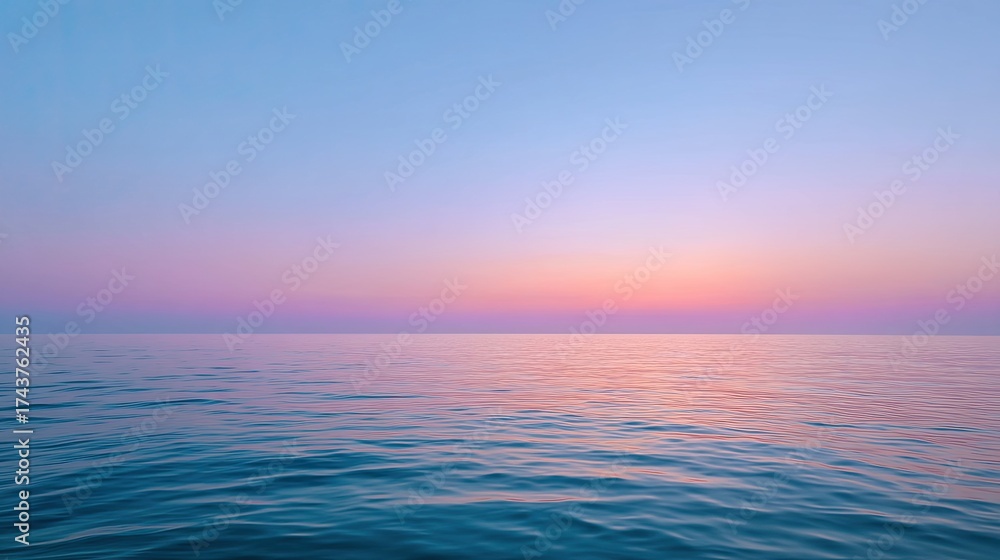 Obraz premium Serene Ocean at Dusk with Gentle Waves and a Soft Pastel Sky in Tranquil Harmony