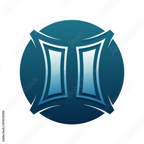Gemini zodiac sign symbol in modern gradient style  