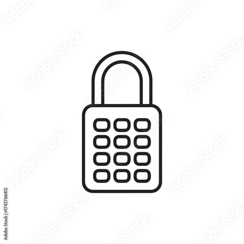 Padlock with a Numeric Keypad for Security and Protection of Digital Assets and Personal Belongings in a Minimalist Design
