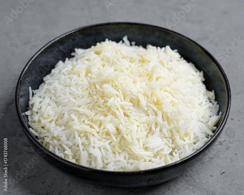 Bowl of Fluffy Steamed White Basmati Rice