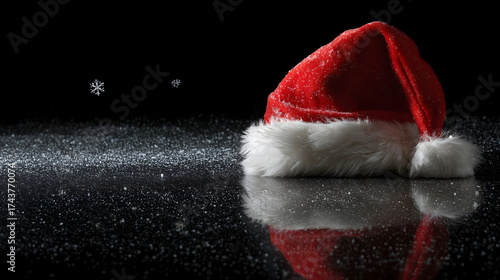 Santa Hat on Snowy Surface