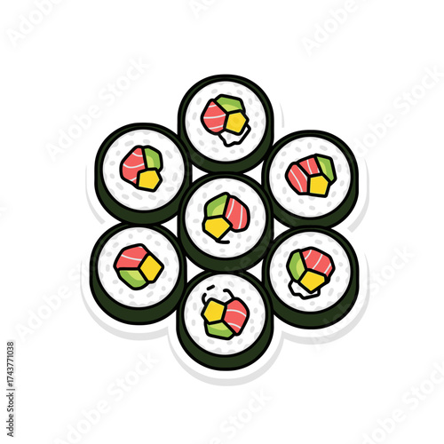 Sushi Roll Set - Colorful and Delicious Japanese Cuisine.