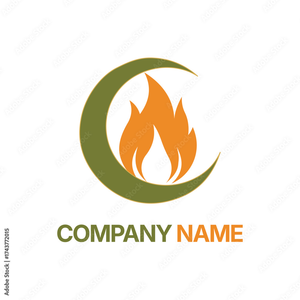 fire & mon logo design