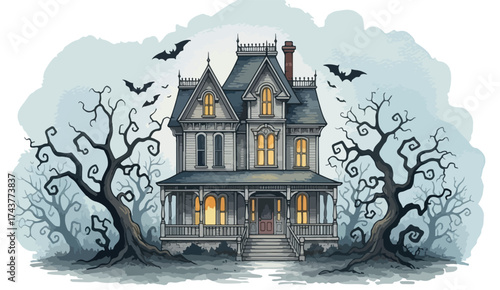 haloween watercolor illustration