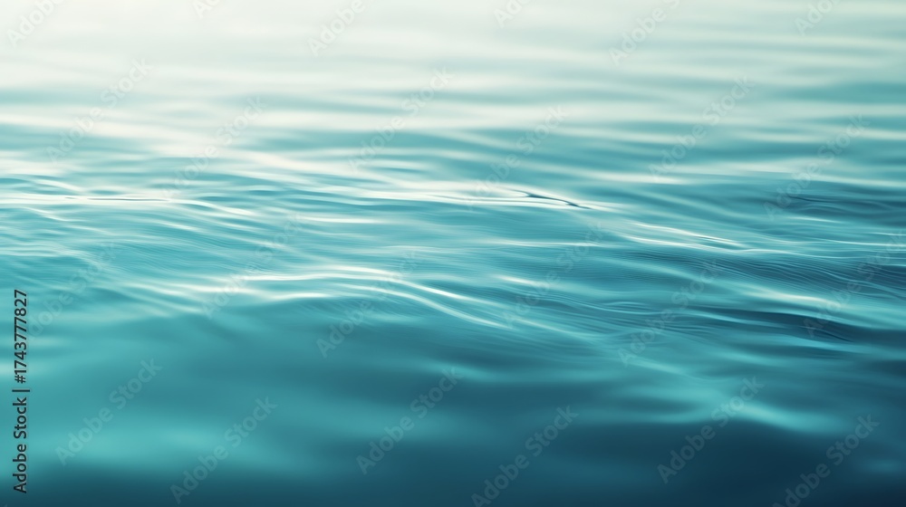 Naklejka premium Gentle blue water surface with soft light reflections.