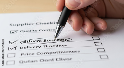 Prioritizing ethical sourcing on supplier checklist shows commitment to esg principles strategic investment for sustainable business growth and corporate responsibility