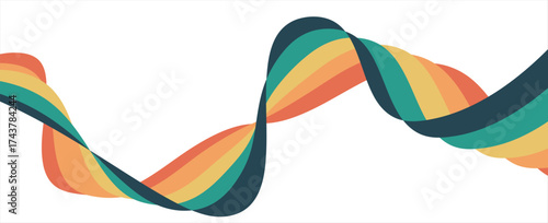 Abstract Gradient Color Swirl Shapes. Vector Graphics with Wavy Lines in Rainbow Colors. Colorful Liquid Wave Pattern. Squiggly Design Elements. vector