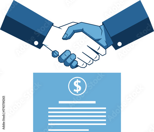 Financial agreement sealed with a handshake for a loan or business deal representing trust