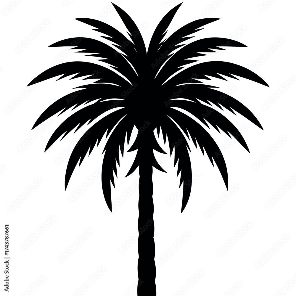 Obraz premium Eucalyptus Silhouette Vector On White Background 