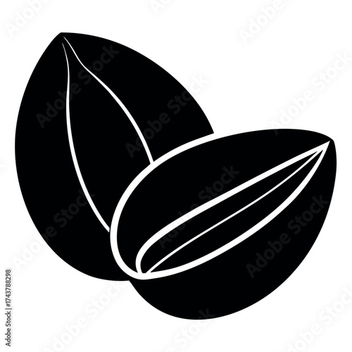 Sesame Silhouette Vector On White Background 