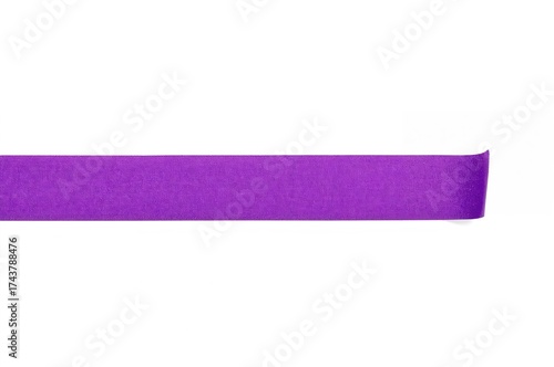 Purple fabric tape isolated on a white backdrop with clipping mask