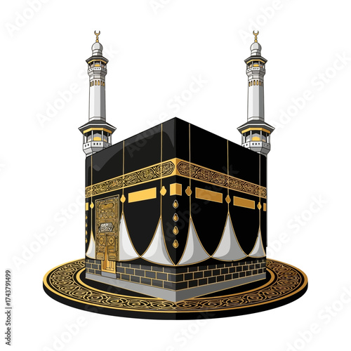 Open Holy Book on Rehal Stand | Quran Reading Symbol | Islamic Religious Vector Icon