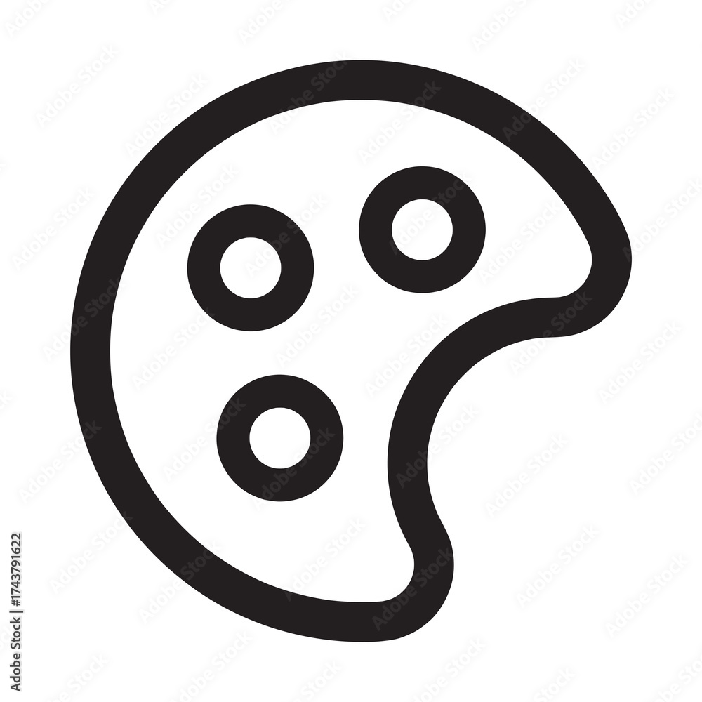 Fototapeta premium paint button icon with outline style and black color