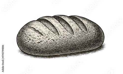 Hand-drawn rustic bread sketch: detailed and vintage bakery art