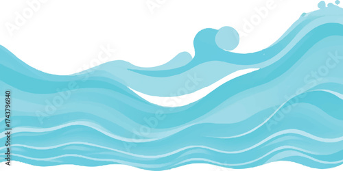 Abstract watercolor painting with light blue and white colors soft and relaxing
