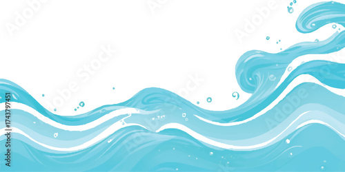 Minimalist Abstract Vector Illustration with Soft Blue Color Gradient Landscape Design