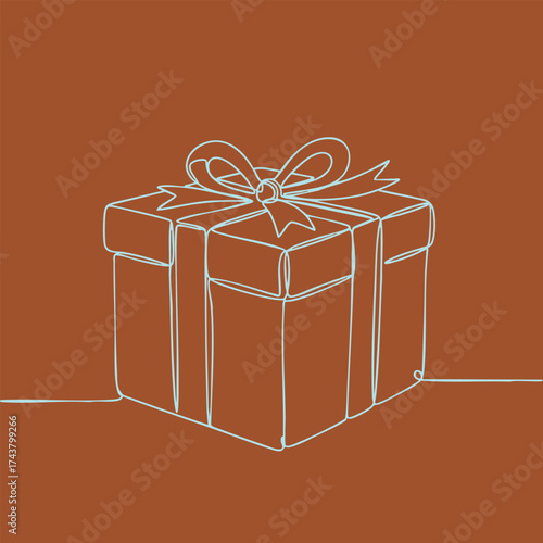 Elegant gift box with a ribbon bow on a warm , symbolizing celebration, generosity, and special occasions