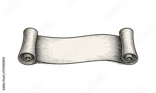Vintage scroll banner with blank space for custom text or design