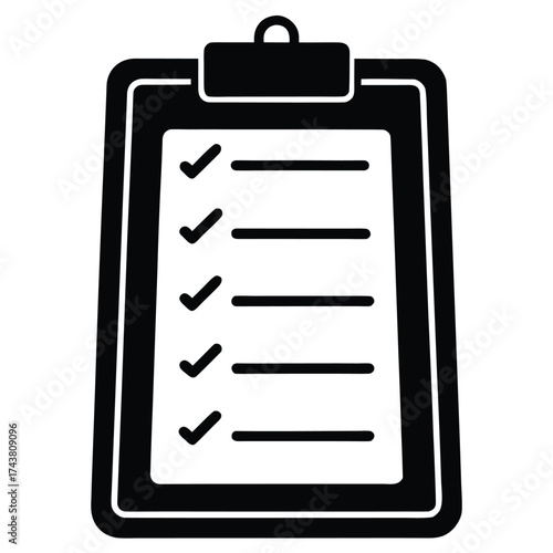 clipboard with checklist vector icon