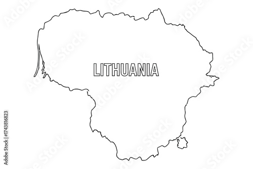 Vector art of lithuania map, outline map of lithuania for infographic, geography and travel