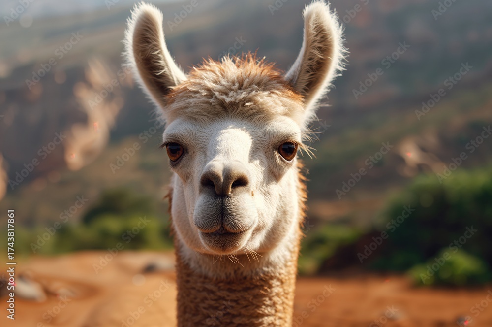 Obraz premium Close-up shot of a Lama's face