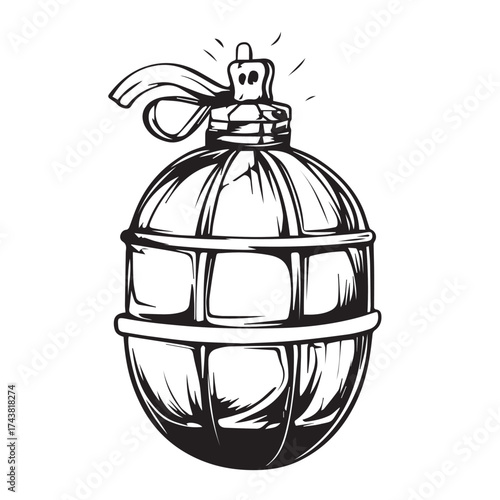 vector illustration of a grenade
