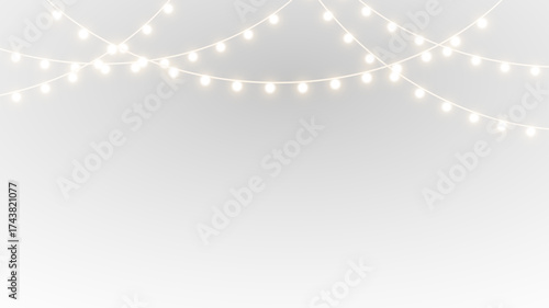 png holiday star lights with glowing Christmas garland decoration background
