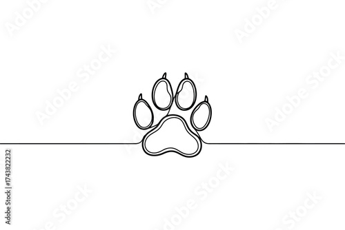 Vector art of simple line art of a paw print, perfect for petrelated designs