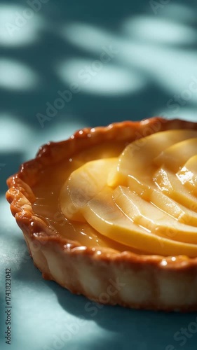 Freshly Baked Apple Tart with Golden Crust and Caramelized Apple Slices