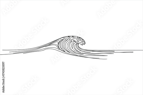 Vector art of wave illustration representing ocean, sea, water, nature, and marine environment